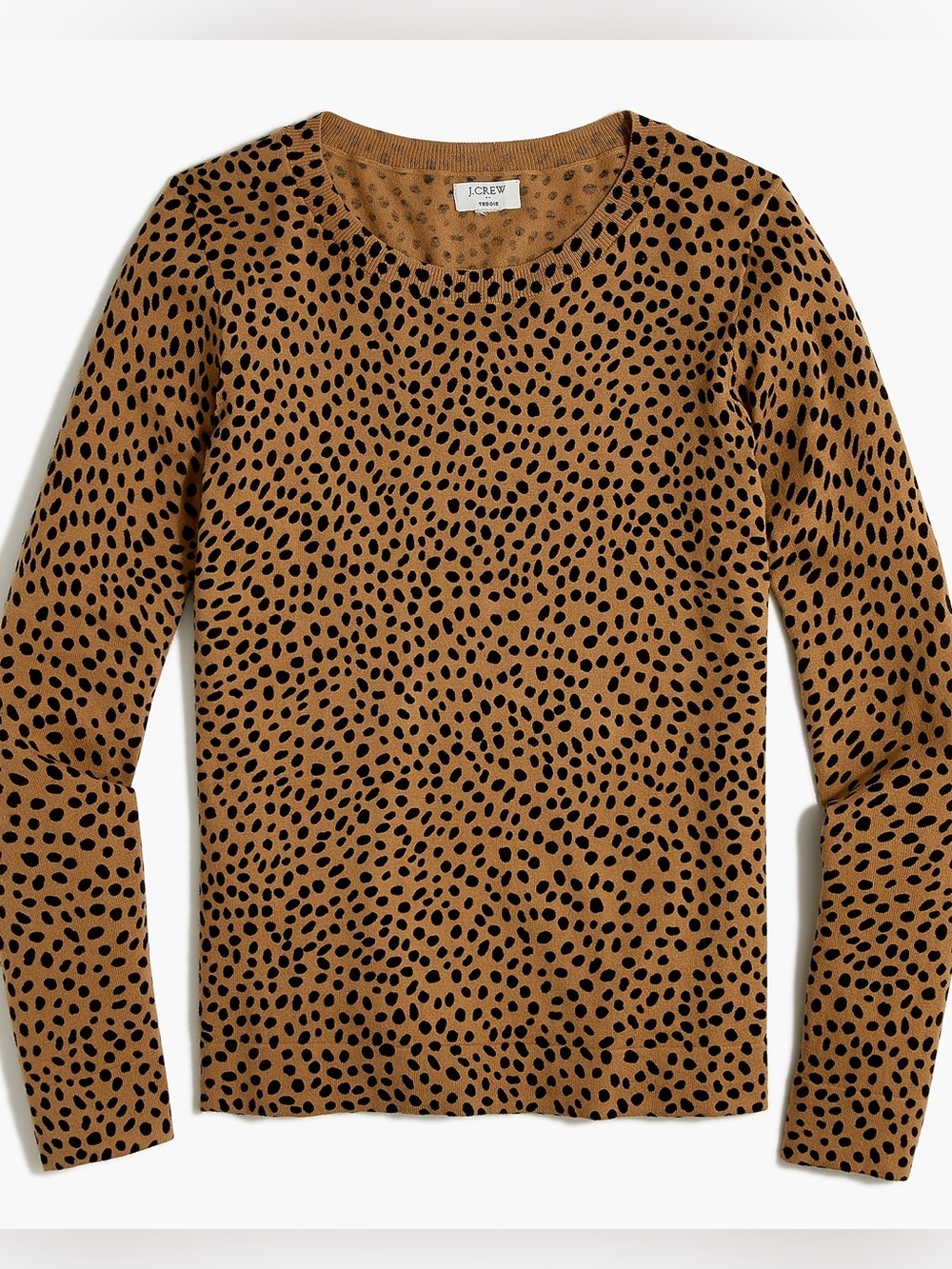 J. Crew 100% Cotton Teddie Sweater Cheetah Like New Size S